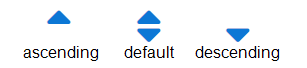 Image of icons for default, ascending and descending order